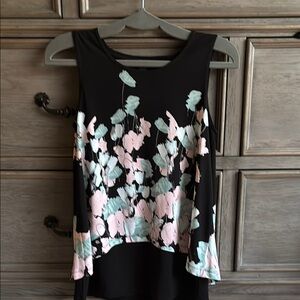 Alfani Floral Sleeveless Top - Black, Pink, Green